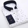 Camisa Nova Masculina Slim Fit Xadrez e Floral Manga Comprida - Moda Casual Coreana