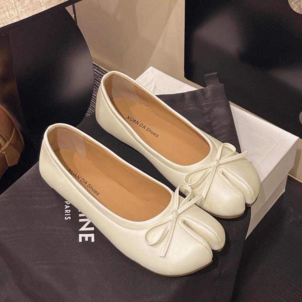 Sommer Damen Schleife Flache Tabi Ninja Schuhe Schweinenase Hausschuhe Faule Person Hufschuhe Damen Geteilte Zehe Mokassins Loafer