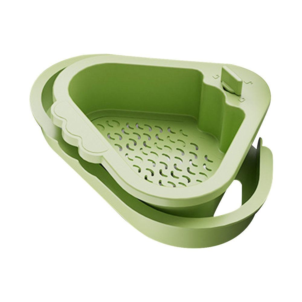 

Double-layer Kitchen Drainage Basket Portable Vegetable Washer Creative Drainer зелений