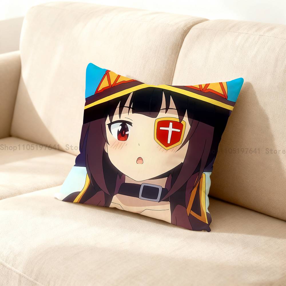 Megumin Anime K-KonoSubaS Kuddfodral Kuddeöverdrag Heminredning Födelsedagspresent Kuddfodral