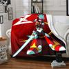 Megaman Z Heroic Pose Flannel Blanket Super Soft Warm Cozy Blanket For Sofa Bed Office Travel Allseason Home Decor Gift