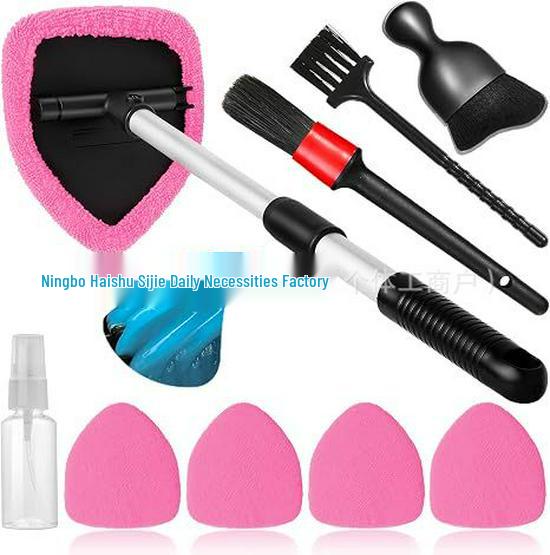 Telescopic Microfiber Car Window Cleaning & Defogging Brush Set