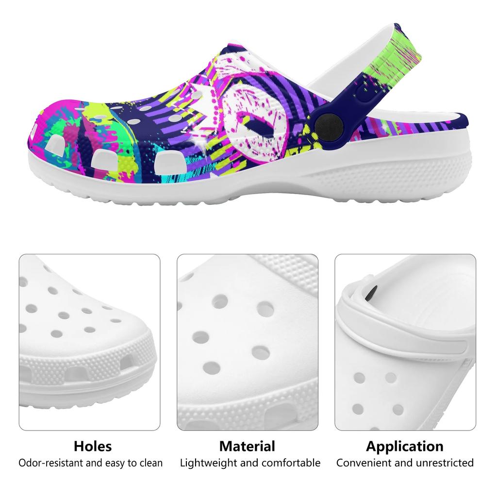 Printed EVA Garden Clogs Women Men Breathable Lightweight Slip On Shoes Beach Pool Bathroom Home Daily Sandals Casual Walking