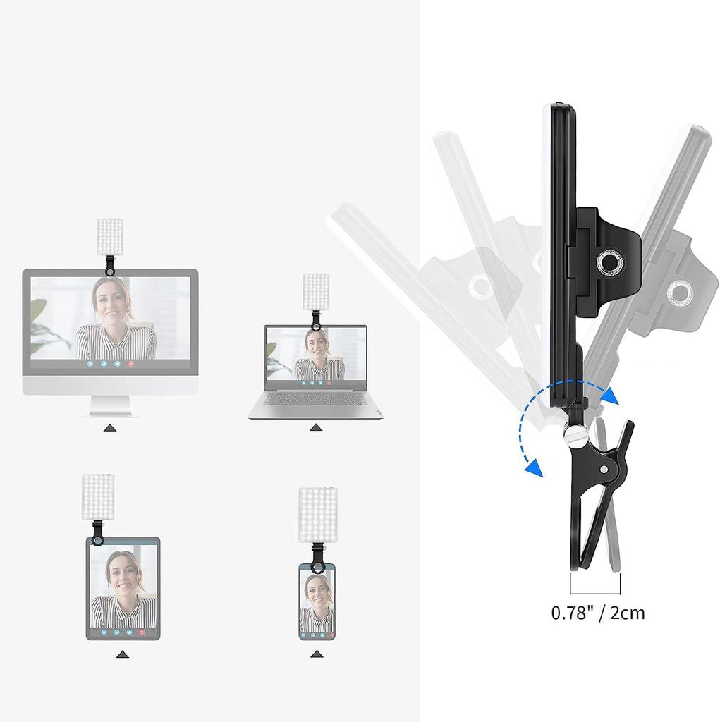 Lampa Na Telefon Laptopa Do Zdjęć Nagrywania Lampka Selfie Na Klips 5W