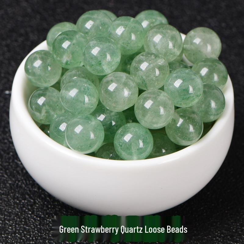 

Green Strawberry Ice Crystal Beads for DIY Multi-Treasure Bracelets - Jewelry Accessories, Round, Semi-Finished Approx. 5.8mm