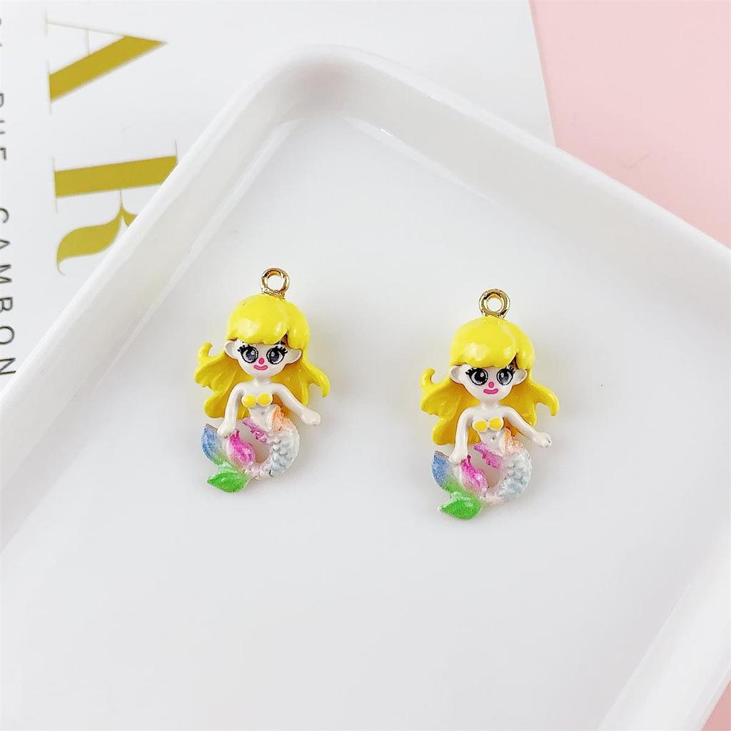Colorful 3D Mermaid Princess Pendant for DIY Jewelry