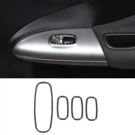Soft Carbon Fiber Window Lift Switch Trim Sticker For Nissan Juke 2011-