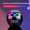 Bluetooth-kompatibel 5,0 Lautsprecher mit LED Digital Wecker Musik Player Drahtlose Ball Form Uhr Lautsprecher Mini BT Lautsprecher
