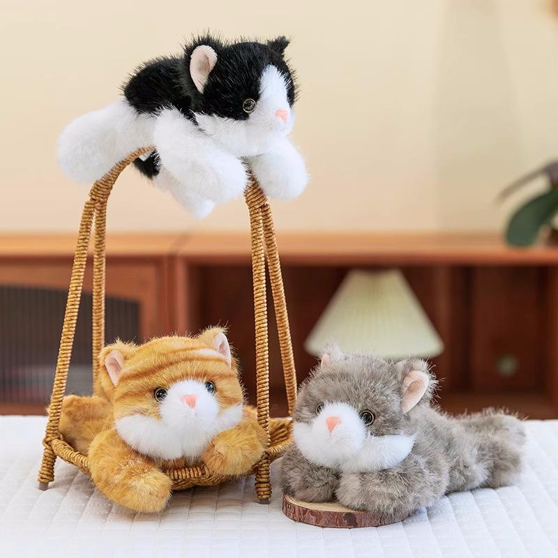 Abraço Bolso Gato Bolso Boneca Simulação Flor Gato Boneca Descompressão Mesa com Boneca Calmante Brinquedo de Pelúcia