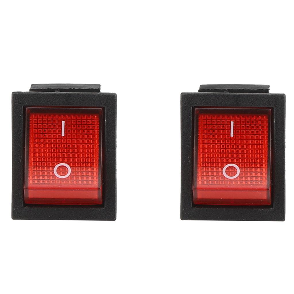 5PCs Rocker Switch 16A 250V 4 Pin with Red Light Industrial Control Accessory 31 X 25mm