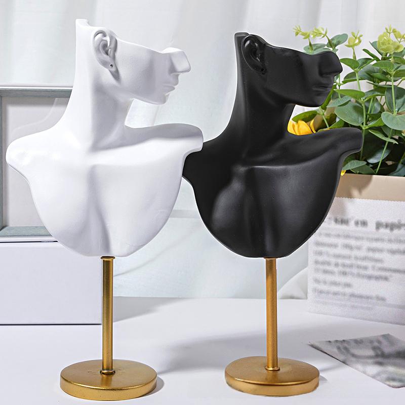 3pcs/set Human Ear Model Jewelry Storage Ear Shape Jewelry Rack White Resin Mannequin Stand Black 3 styles