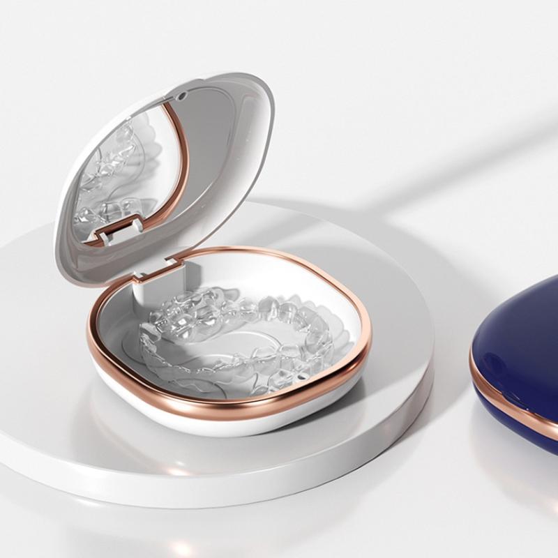 Portable Retainer Case for Braces with Strong Magnetic Lid Easy Transport Storage Box