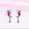 925 Silver Dream Catcher Earrings For Women Exquisite Zircon Carp Stud Fashion Jewelry Gift