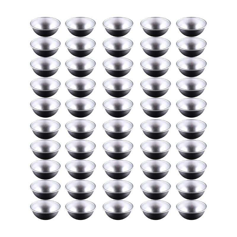 Набор из 50 полусфер Формы для выпечки Серебристые Алюминиевые Формы для тортов для Свадебных тортов и Муссов Пудингов Формы для выпечки L