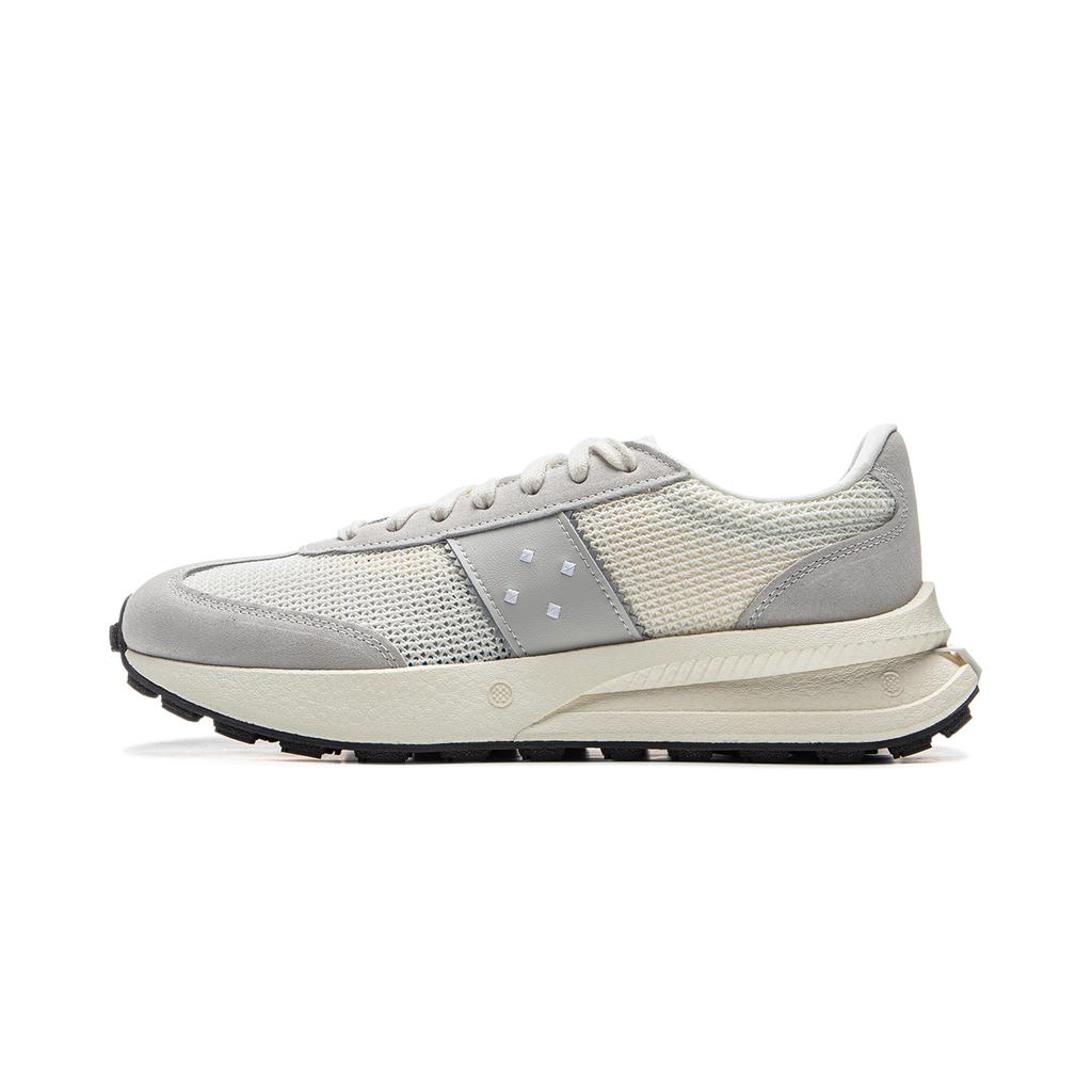 New LiNing Wear-Resistant Slip-Resistant Coverage Low-Top Casual Shoes Unisex Beige Gray AZGV055-2