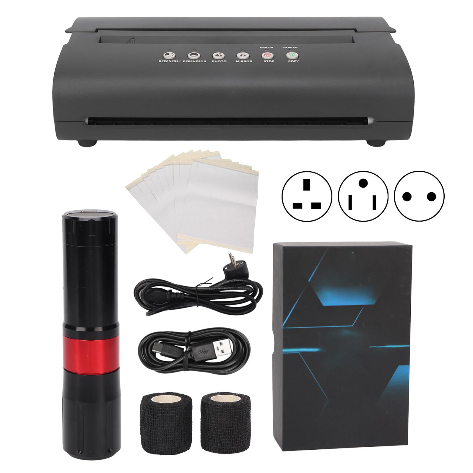 

Термоаппарат для переноса татуировок Полная беспроводная ручка для татуировок с бумагами для переноса повязки 100-2