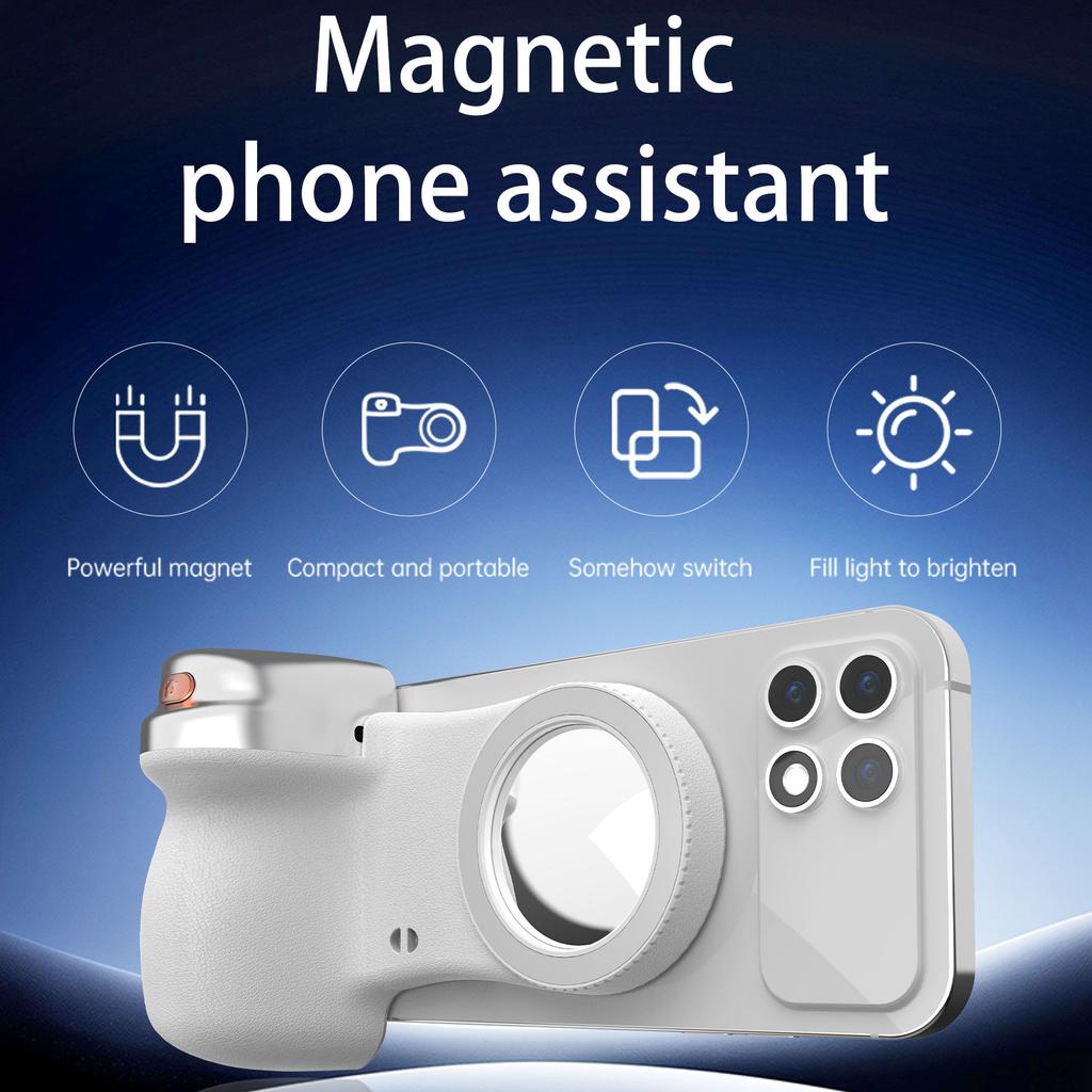 Magnetic Phone Camera Grip Smartphone Photo Holder Selfie Handle Snap with Wireless Shutter Key