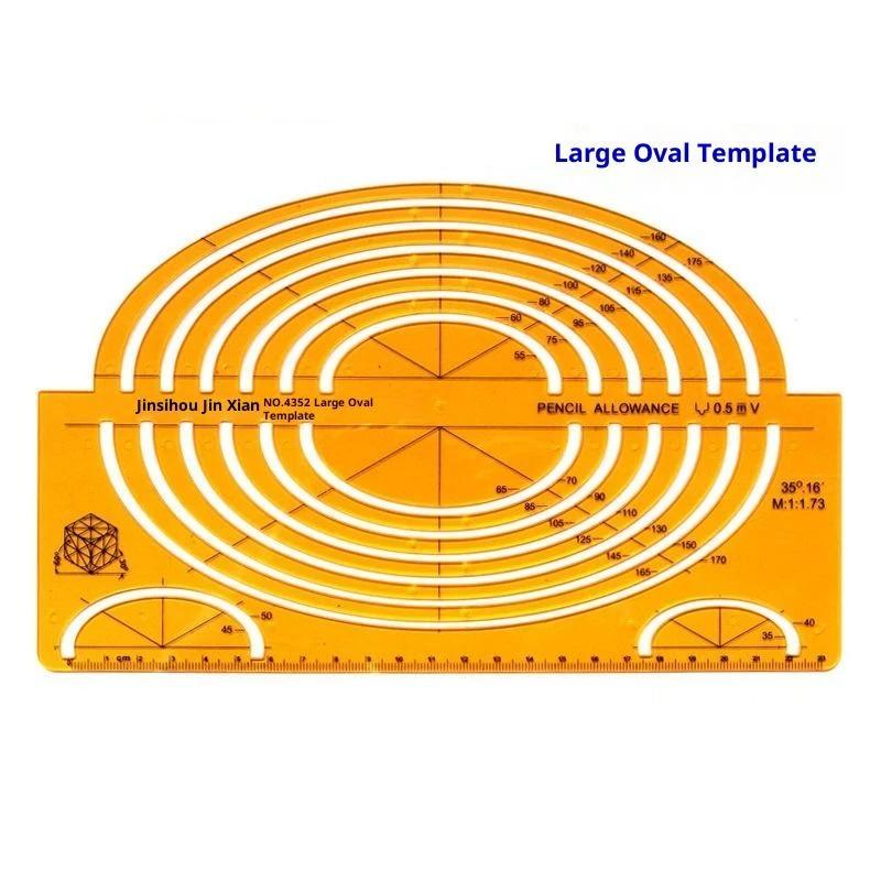 Template Measuring Ruler Circular Oval Ruler Durable K Resin Drawing Design Furniture Architect Template Drafting Ruler