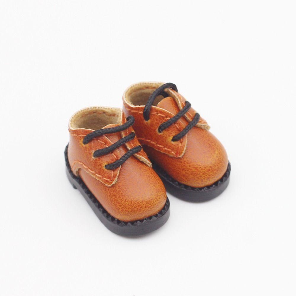 

Multiple Colour 1 Pair Ob11 DOD 1/12 Bjd Shoes PU Leather Cute Body9 GSC YMY Shoes Delicate All-Match Accessories Children светло-коричневого