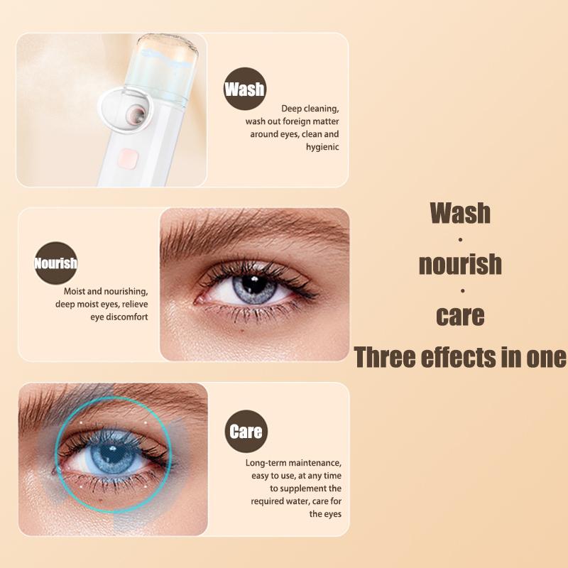 Portable 1pc Nano Atomizing Eye Hydrating Instrument Eye&Skin Spa Beauty Instrument 3-in-1 Multifunctional Eye Massager Relieve Fatigue Promote Sleep