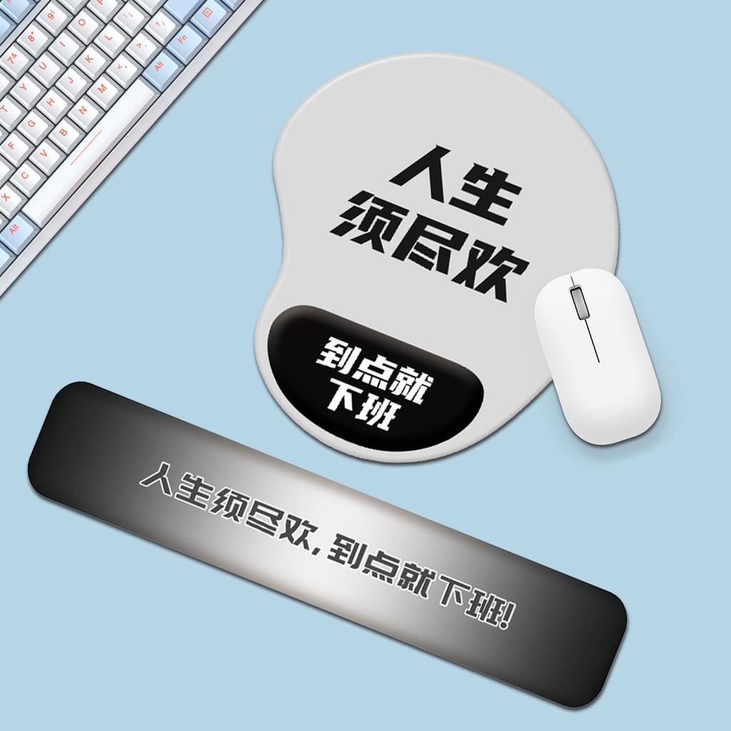 Minimalist Inspirational Wrist Support Mouse Pad with Non-Slip Silicone and Custom Image.
