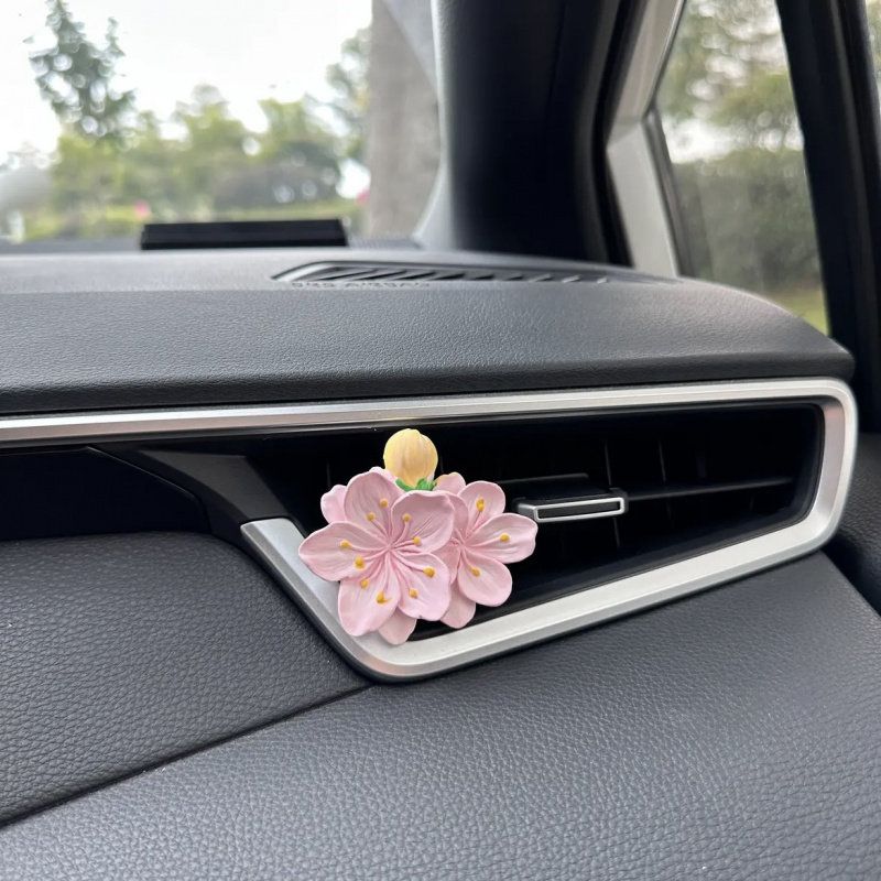 

INS Pink Peach Blossom Tulip Flower Car Aromatherapy Car Vent Decoration Fragrant Stone Decoration Cute A Pink Peach Blossom Oriental tone