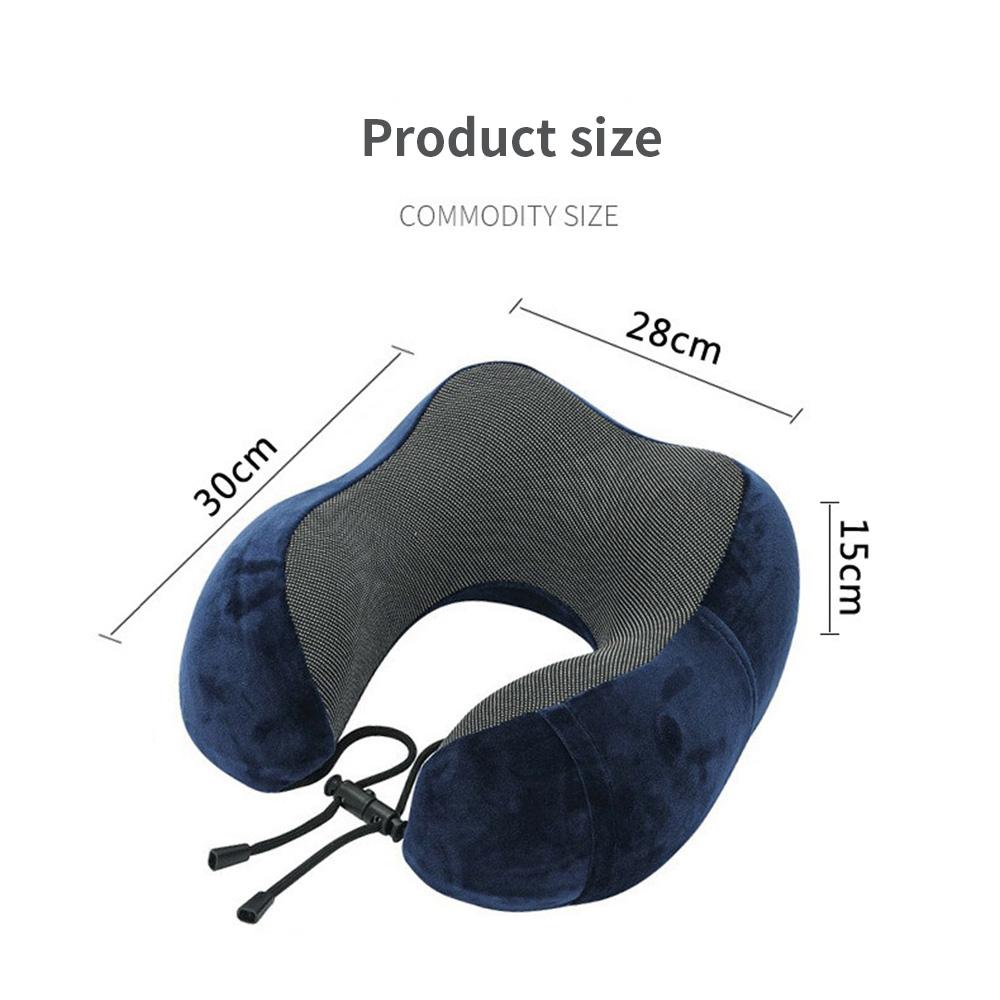 Travel Pillow U-Shape Pure Memory Foam Neck Pillow for Airplane Office Nap Cervical Pillows Flight Sleeping Head Neck Support