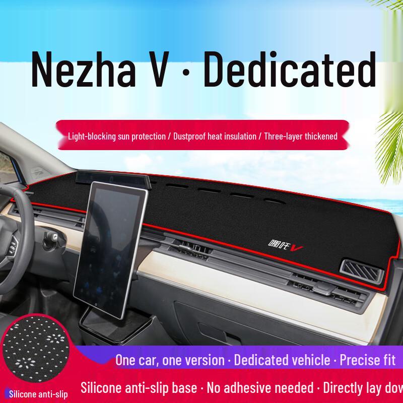 Nezha V Console Dashboard Anti-Glare Sunshade Mat - Heat Insulation & Sun Protection for Car Interior.