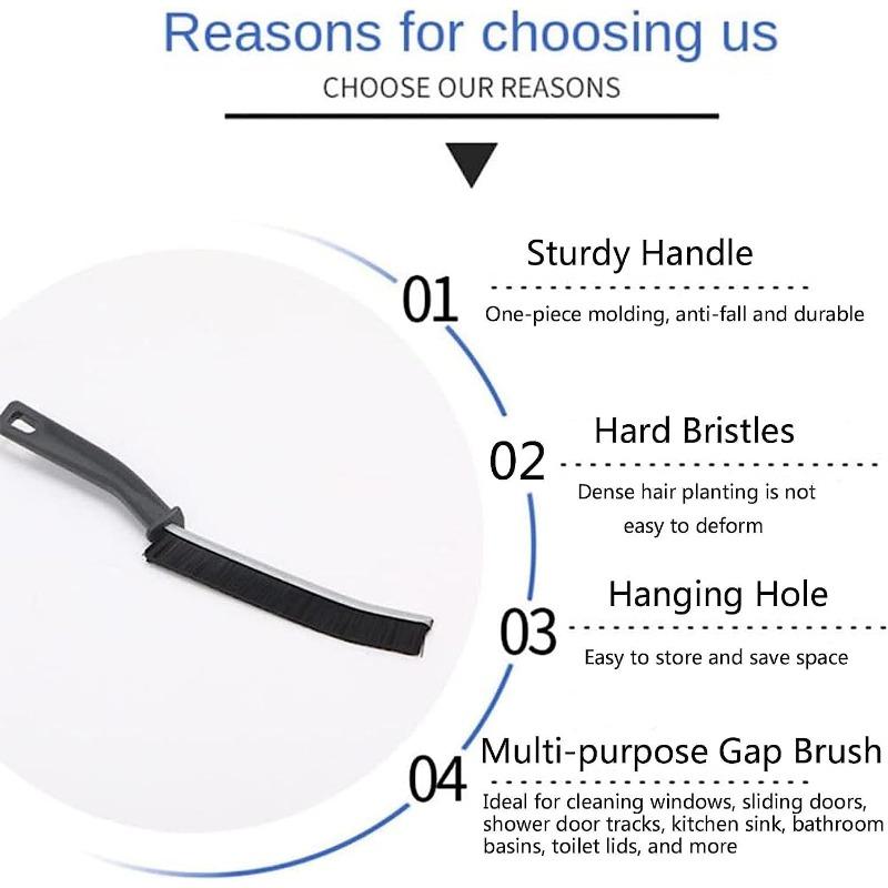 3 Pcs Corner Cleaning Brush, Bathroom Brush with Stiff Bristles, Crevice and Grout Cleaning Brush
