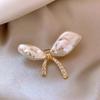 Elegant Irregular Pearl Bow  Brooches Pins For Women Stylish Minimalist Silk Scarf Buckle Clothing Jewelry Accessories