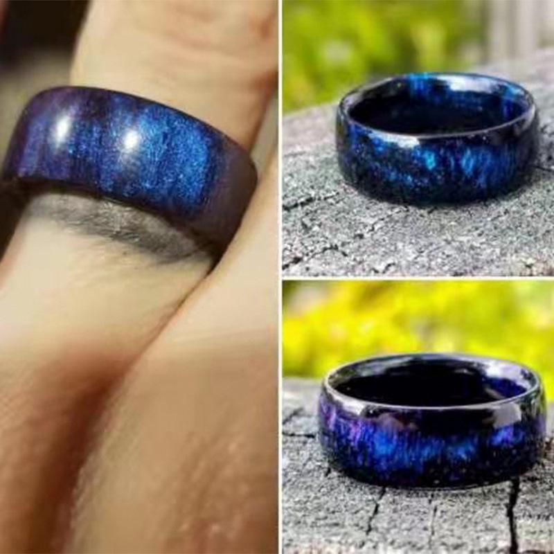 Colorful Rainbow Acrylic Resin Ring – Trendy European & American Style for Women