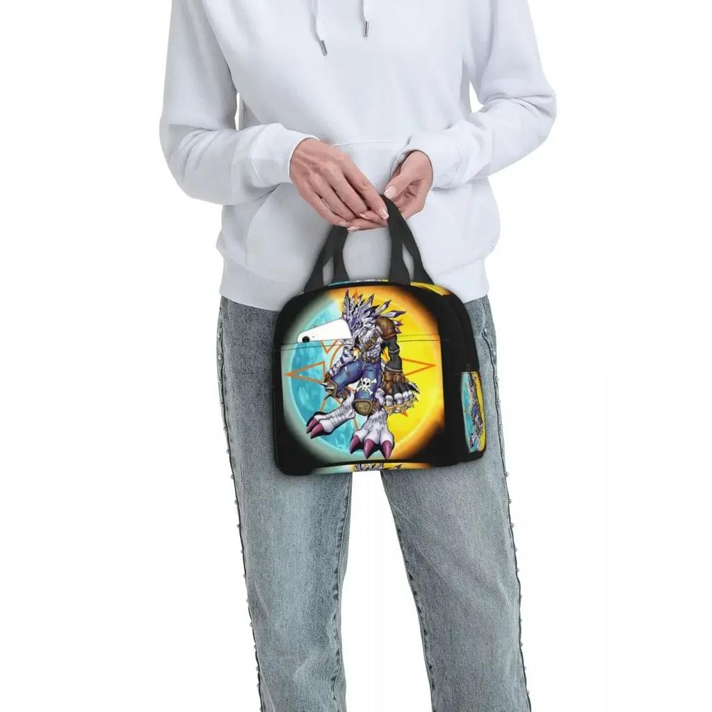 Digimon Weregarurumon Insulated Lunch Bag for Kids School Cooler Thermal Food Box Tote Portable Lunch Boxes Container