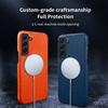 For Samsung Galaxy S22 5G Litchi Texture Magnetic Phone Case Anti-scratch Genuine Cow Leather+PC Cover