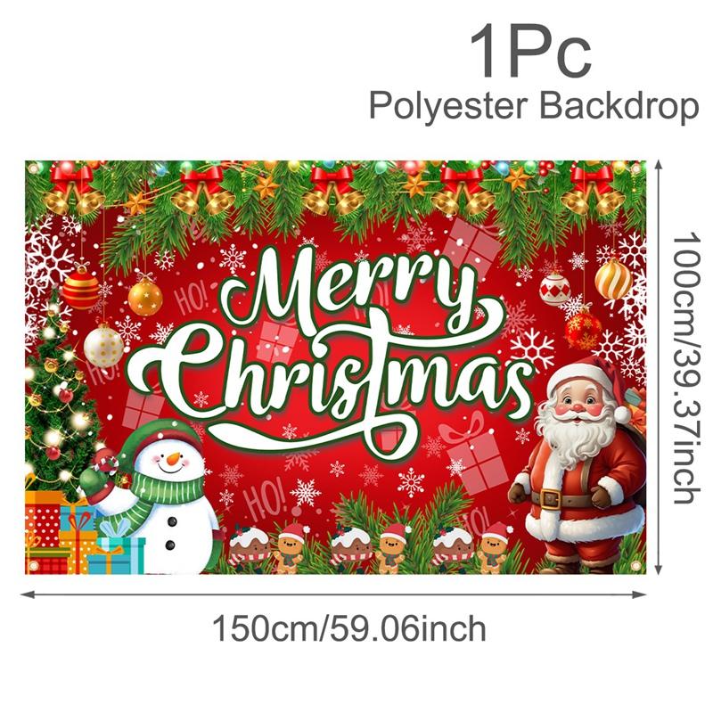 Merry Christmas Backdrop Banner Santa Snowman Background Christmas Decorations for Home2026 Navidad Noel Xmas Gifts NewYear 2026