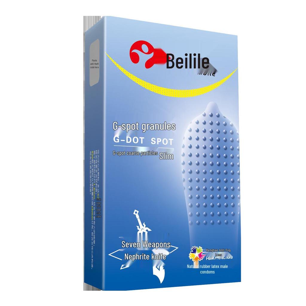 Bailile Prickly Silky Ribbed Condoms - Light & Thin 3D Texture for Adults