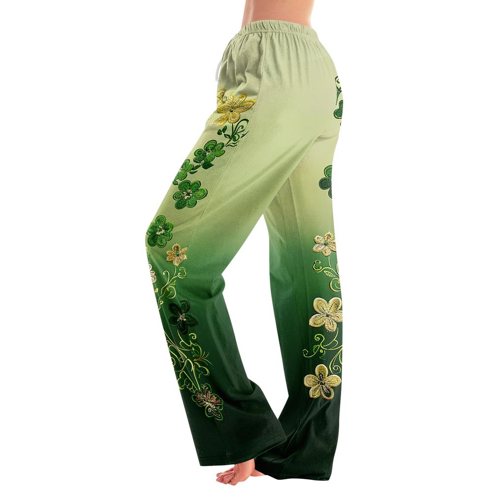 Pajama Pants Sleepwear Casual Drawstring Elastic Waist Pants Comfy Straight Yoga Loose Trousers