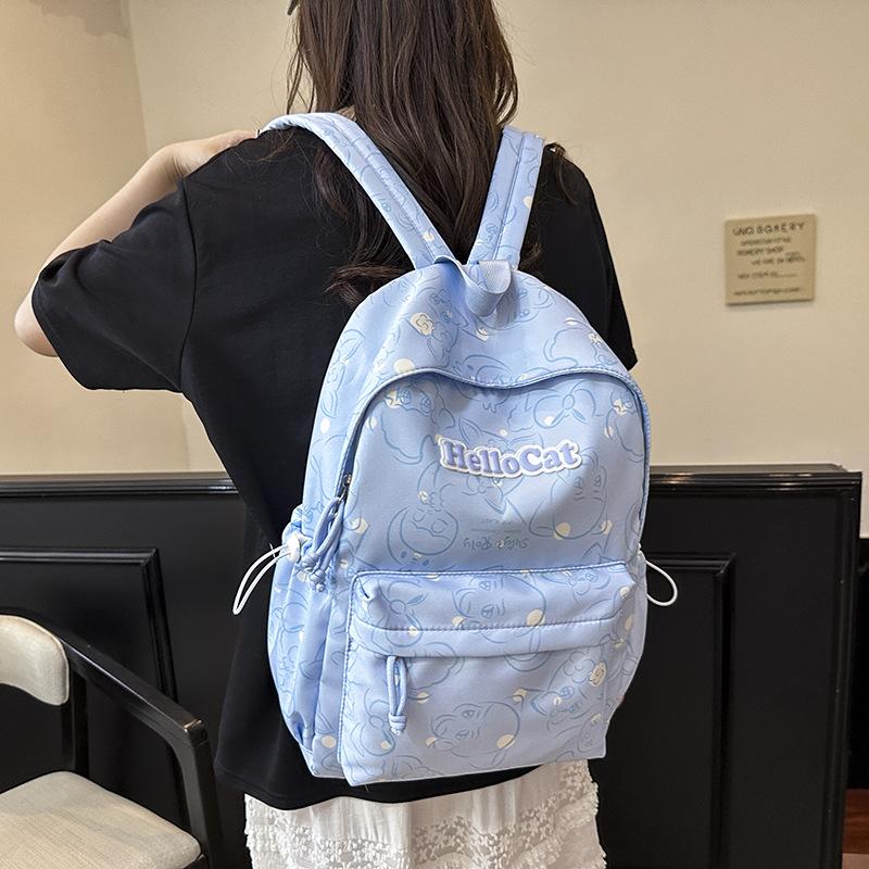 New niche lightweight backpack simple printing cute middle school student schoolbag leisure travel large capacity backpack