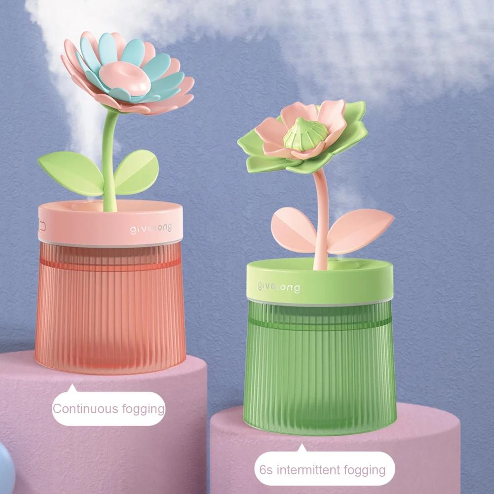 Zvlhčovač vzduchu Flower Malý sprej Hydratace Domácnost Tichá ložnice Stolní přenosný automobil USB Aromaterapeutické zvlhčovače Difuzér