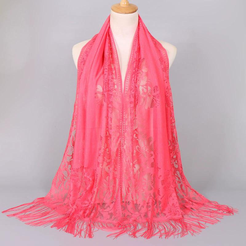 Low Moq Ethnic Printing Tassels Lace Polyester Chiffon Scarf Sun Protection Shawl Travel Nice Women Fashion Dresses for Ladies