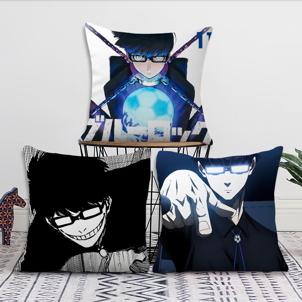 Cool Comic Anime B-bule J-Jinpachi L-lock Ego Comfortable Soft Pillow Case for Sofa Living Room Home Decor Protective Covers