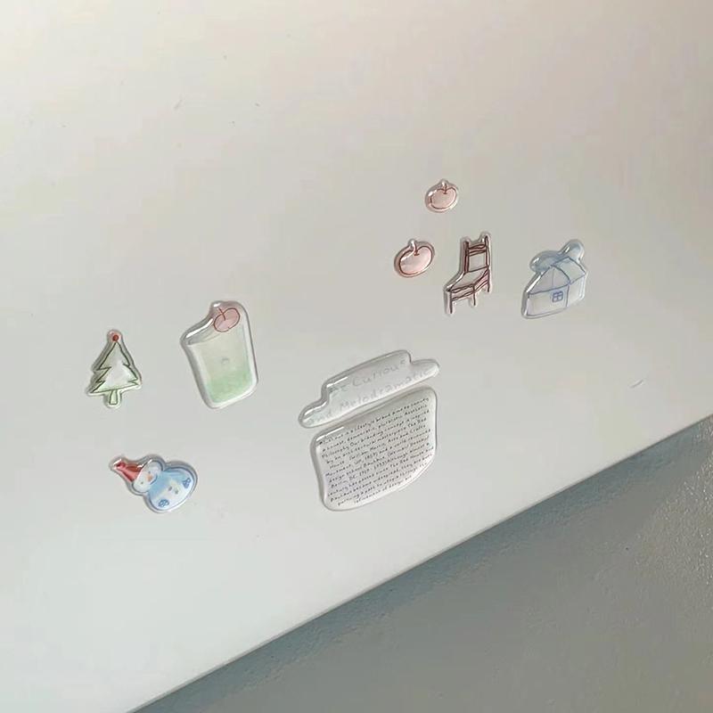 A Set Cute Computer Stickers, Funny Three-Dimensional Jelly Planner Decorative Stickers Mobile Phone Stickers