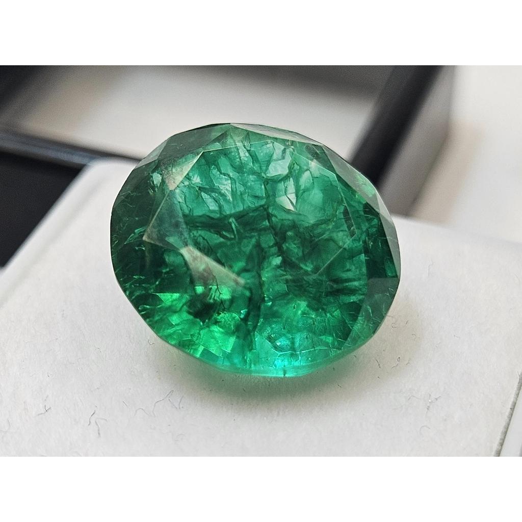 9-10 Ct Emerald Green Colombian Round Cut Stunning Certified Loose Gemstone