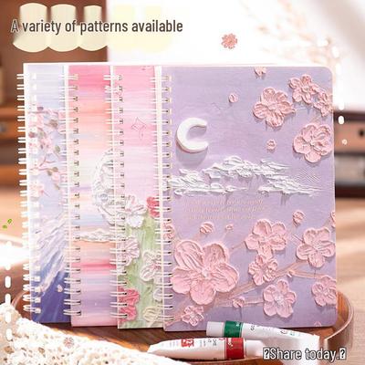 Oil Painting Landscape A5 Spiral Notebook: Cute and Thick Ruled Stationery Diary for Students