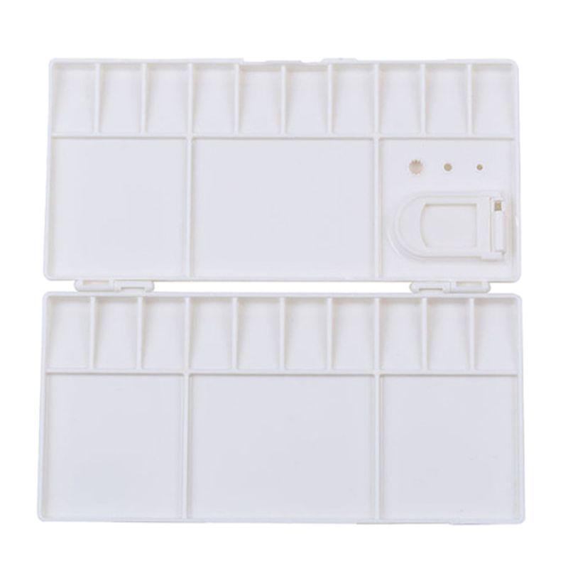 White Plastic Paint Palette Box Watercolor Tray With 25 Grids Flip Cap Folding Art Tool Supplies