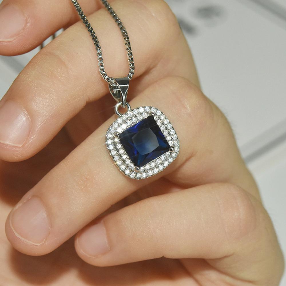 Women Jewelry Set Princess Cut Simulated Moissanite Adjustable Ring Full Diamond Micro Pave Earrings Pendant Necklace