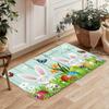 1Pcs Easter Themed Kitchen Mat Soft  Cute Bunny Egg And Wood Grain Print Kitchen Floor Mat Waterproof Non-slip Oil-proof Floor Mat Runner Rug