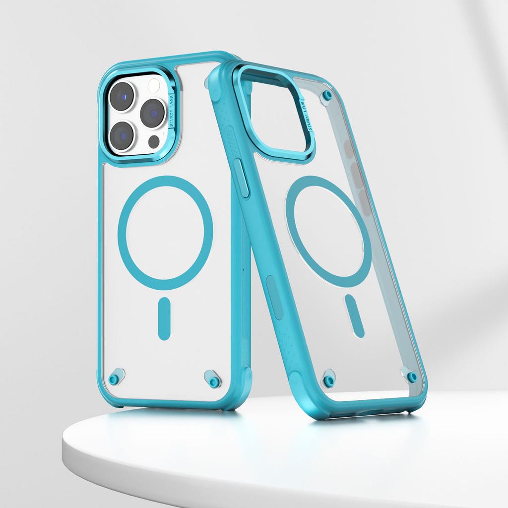 For iPhone 16 Pro Max Case Compatible with MagSafe Corner Protection PC+TPU Clear Back Cover