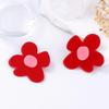 Boucle d'oreille Fleur Rouge Acrylique Grande pour Femmes Filles Minimalisme Charms Vacances d'Été Bijoux Cadeau