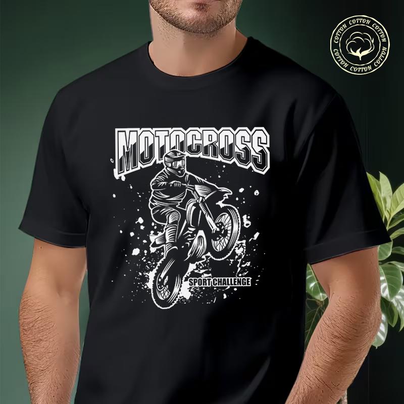 Shirt Cotton Casual T-shirts Motocross Sport Challenge Mens Summer Moto Cycling Sportswear Tee