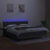 Maison Exclusive - Sommier à lattes de lit et matelas et LED Gris foncé 180x200 cm